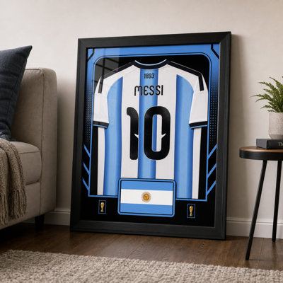 Lionel Messi encadré 25,75 x 33,75 de la Coupe du monde de football 2026 en Argentine