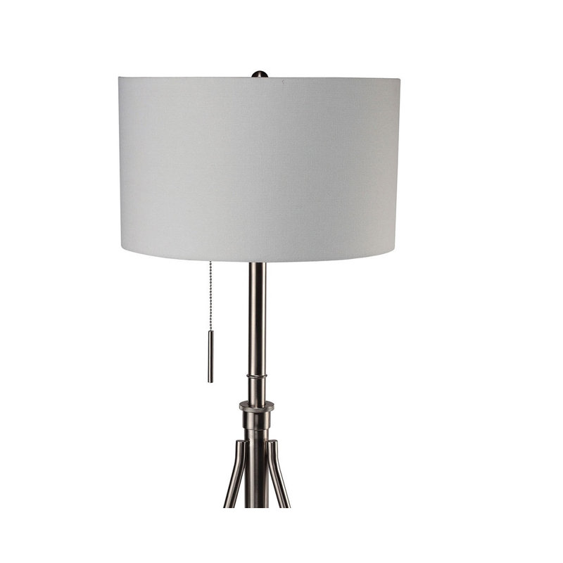 Lampe rétro sur pied en métal teinté 1 pi, Chrome brossé, Gris