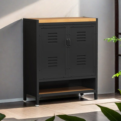 Vintage Industrial Style Iron Shoe Cabinet Locker 12 Pair Shoe Storage Cabinet