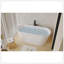 Baignoire autoportante 59 po en acrylique, baignoire autoportante, acrylique blanc brillant, bonde chromée Toe-Tap, certification Cupc