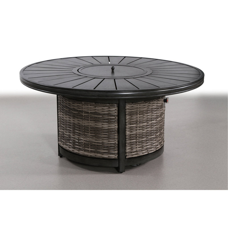 Foyer d'extérieur au propane en aluminium, l 52 po x H 25 po, chaleur, fosse de 15 po de diamètre, l 52 po x H 25 po, aluminium, coloré, 60000