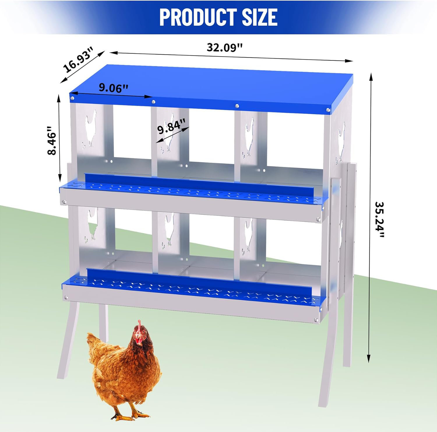 Archie & Oscar™ Nesting Boxes for Chickens, 6 Compartments with Legs ...