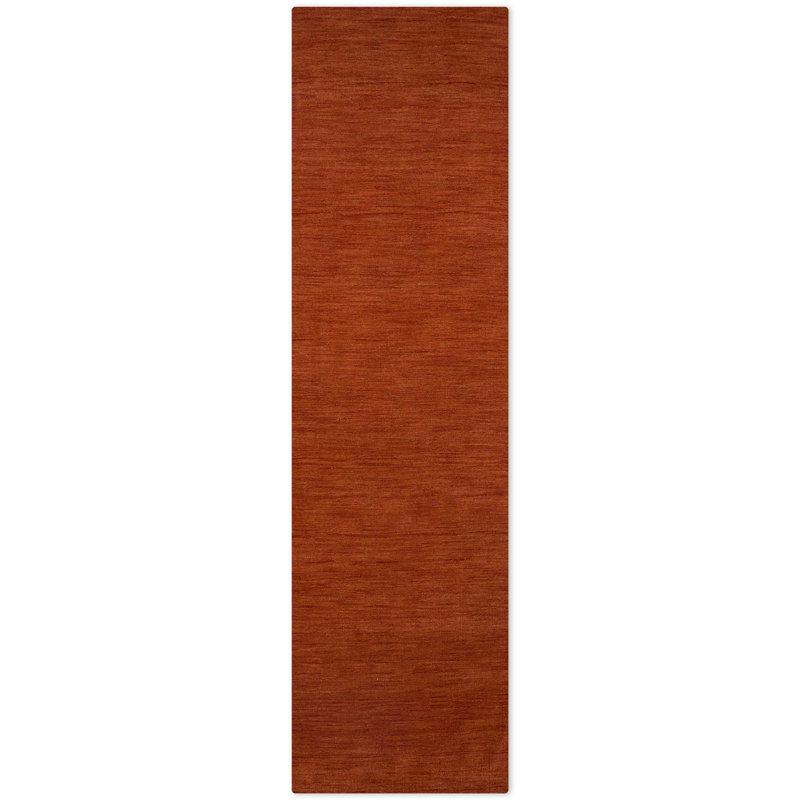 Hand Loom Knotted Wool Solid Pink Runner Indoor Area Rug, Runner 2'6" x 10'