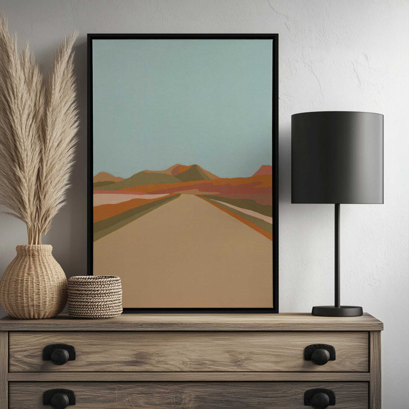 «On the route 2» par Garima Dhawan, reproduction de peinture acrylique, H 40 po x l 30 po, Cadre flottant, Blanc