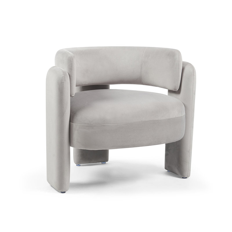 Hailey Velvet Occasional Chair, Light Grey