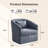 360-Degree Swivel Upholstered Armchair with Accent Pillow-367928025