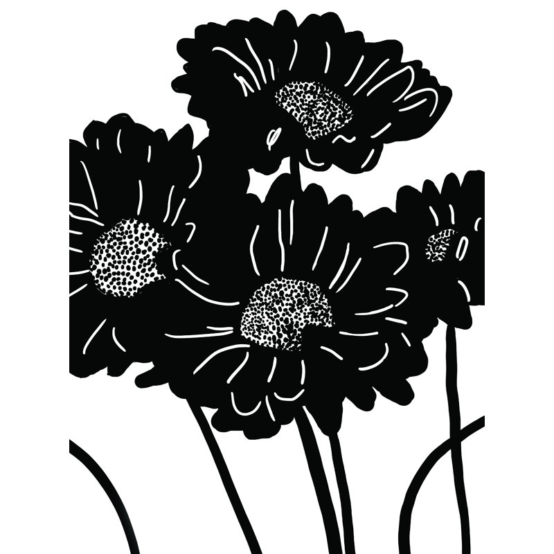 " Black Daisies ", 48" H x 36" W