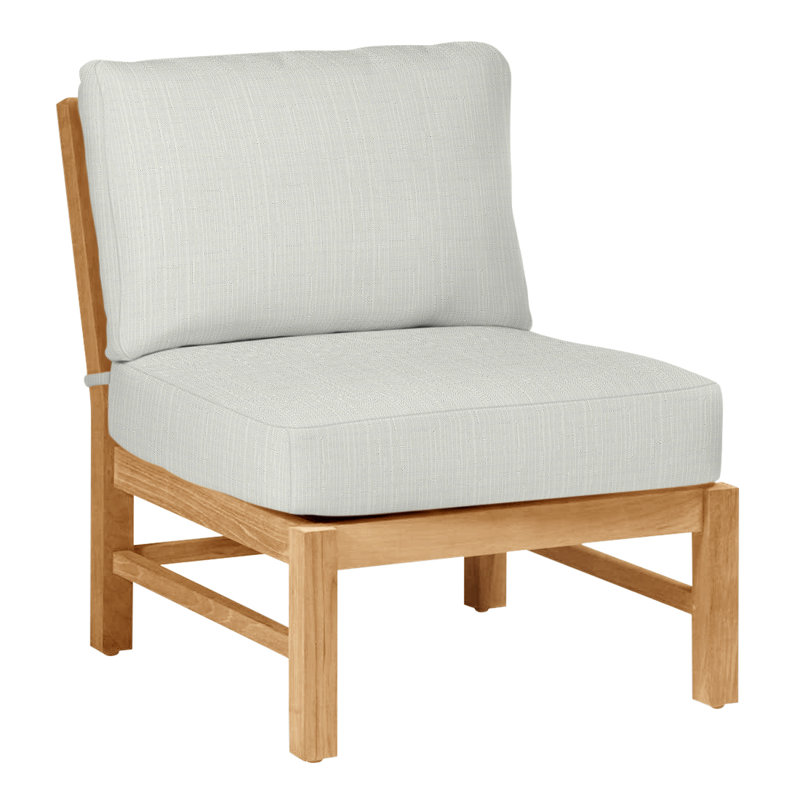 Fauteuil de chambre modulaire Club Teak - Teck naturel, Pas de soudure, Argent Vérone, Teck naturel