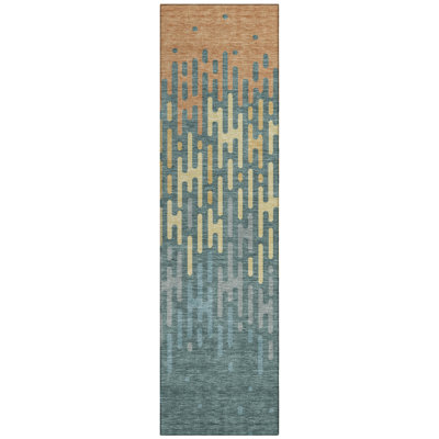Machine Washable Indoor/Outdoor Chantille ACN2567 Abstract Rug