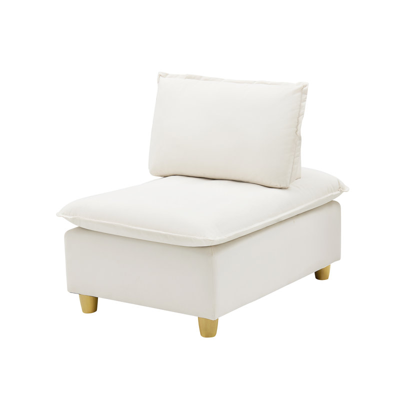 Chaise rembourrée simple, Beige