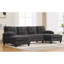 Canapé modulaire en U en chenille de 103,5 po avec deux chaises longues, poches de rangement et coussins d'accoudoirs pour le salon-60937498