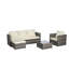 Ensemble de meubles de patio 3 pièces, canapé modulaire d'extérieur en L avec chaise simple et table basse pour la cour-1058456150