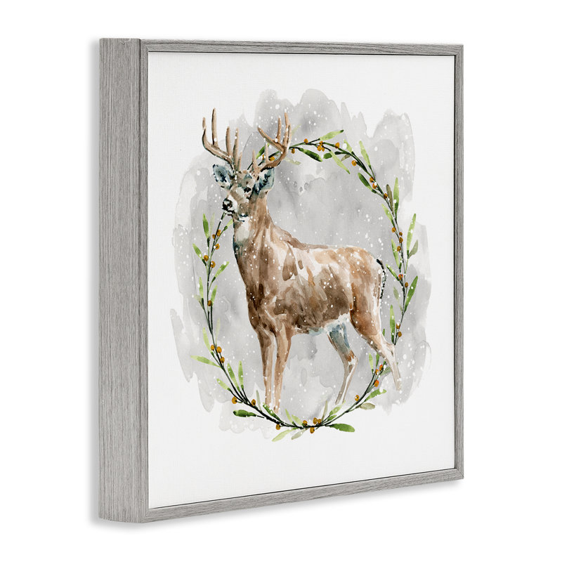 Art rustique, cerf avec couronne, estampe numérique par Carol Robinson, Estampe numérique Farmhouse, H 12 po x l 12 po
