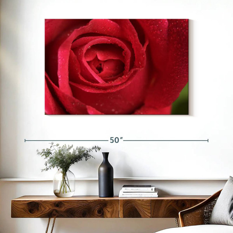 Harnek Blossoming Red Rose, 26" H x 39" W