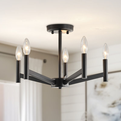 Plafonnier semi-encastré 5 lumières façon bougie