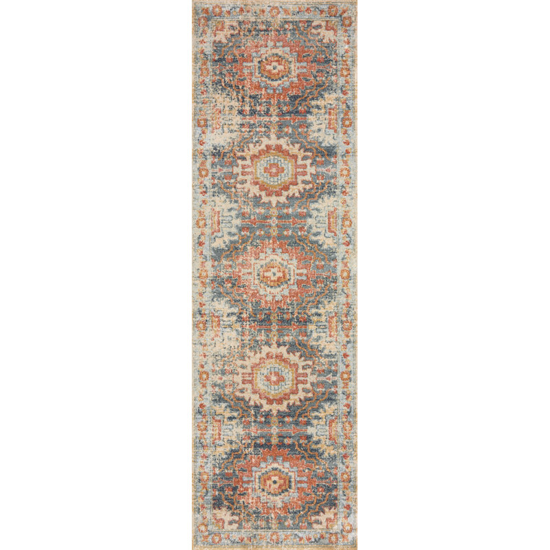 Tapis ivoire Avan Southwestern, Tapis de couloir 2 pi 3 po x 7 pi 6 po