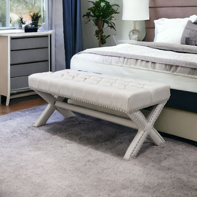 Banc rembourré en lin 45 po Lovell