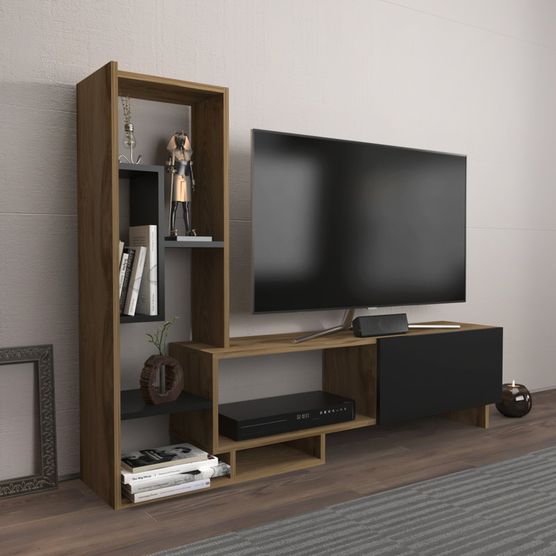 Mosby TV Stand with Shelves for TVs up to 50", Oak Black