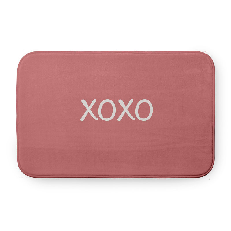 Tapis de salle de bain Maroon Xoxo, Rose, L 21 po x L 34 po