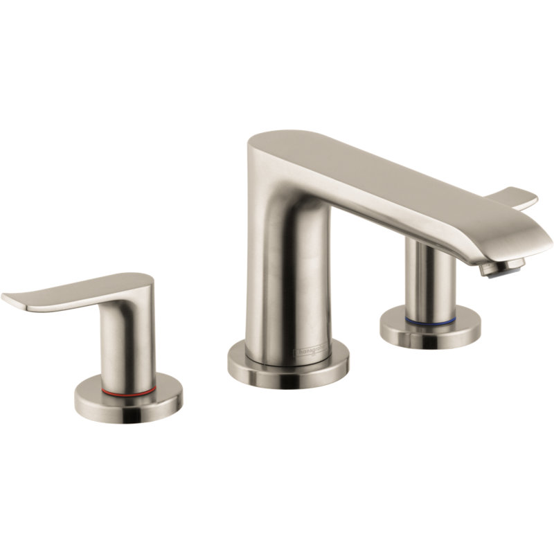 Metris E Double Handle Deck Mounted Roman Tub Faucet Trim, Brushed Nickel