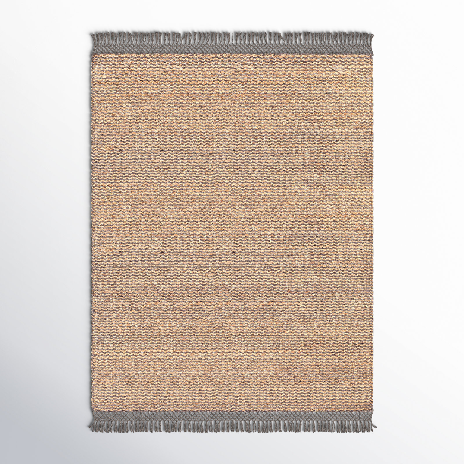 Blume Tan Charcoal Hand-Woven Jute Rug, Rectangle 10' x 14'