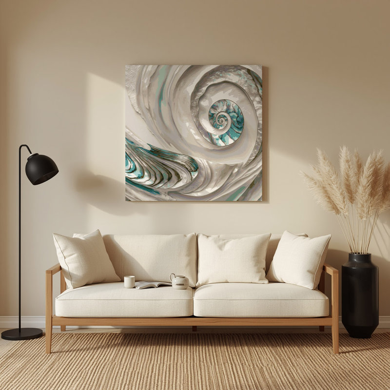 Art mural en métal gris Coastal Abalone, H 384 po x l 384 po x P 0,05 po