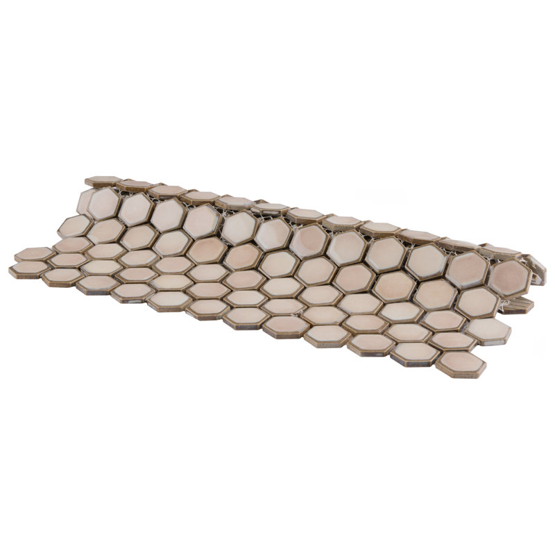 Hudson 1" x 1" Porcelain Honeycomb Mosaic Wall & Floor Tile, Truffle