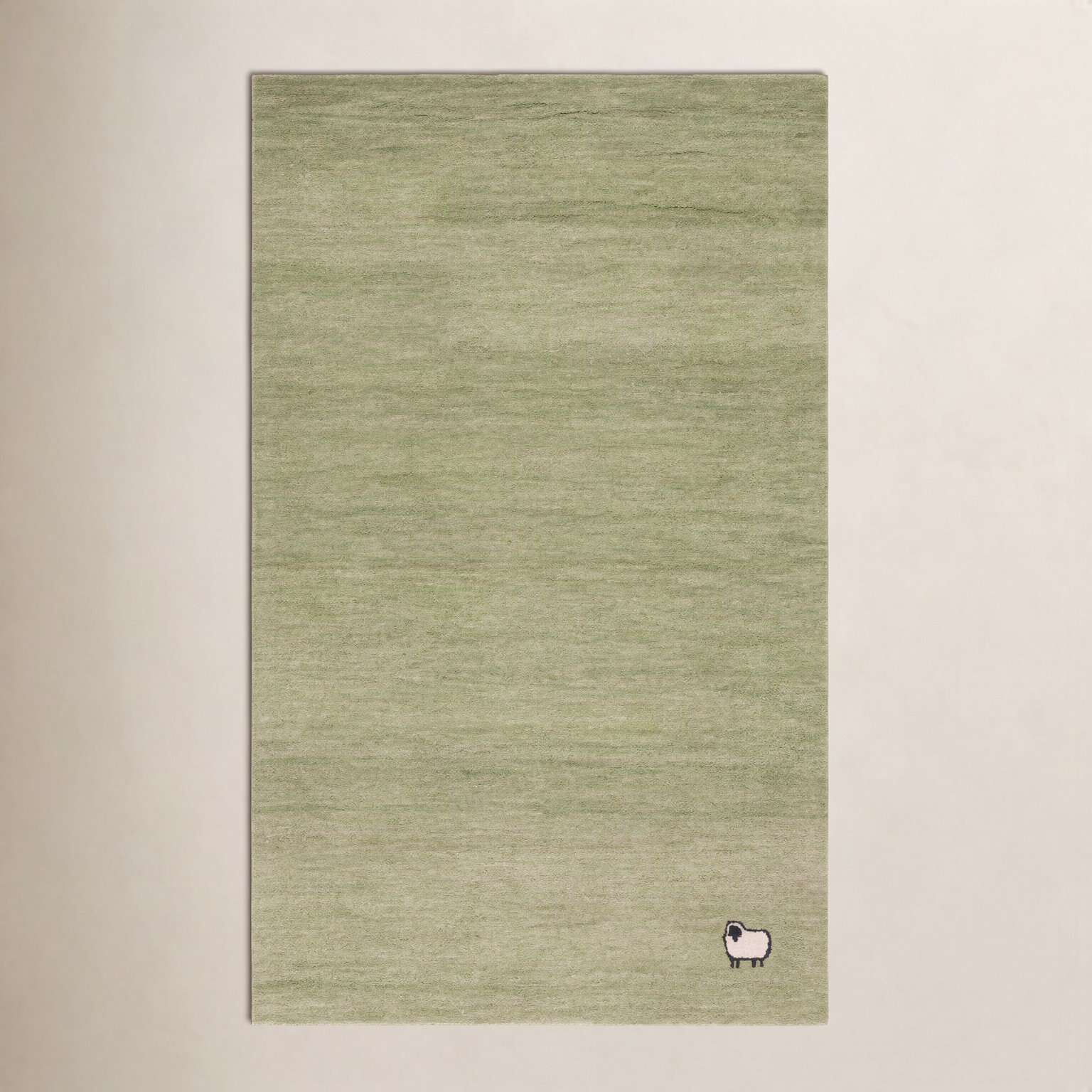 Racheal Light Green Hand-Tufted Wool Rug, Rectangle 4' x 6'