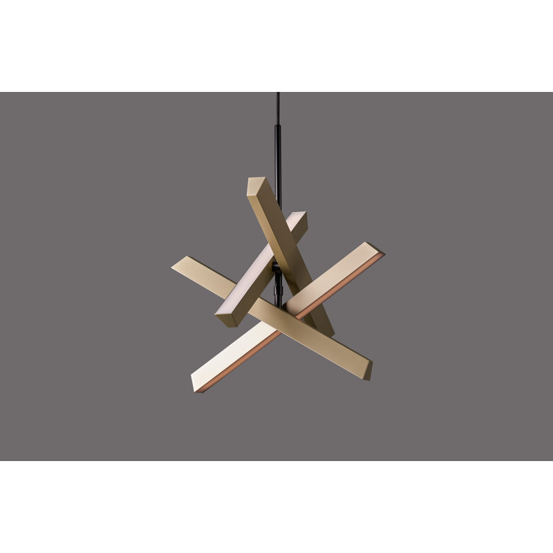 4 - Light LED Pendant, Champagne Gold
