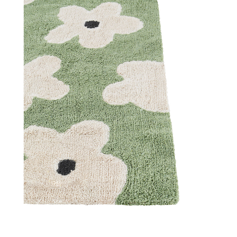Tecoma Floral Cotton Hand Tufted 140cm X 200cm Area Rug
