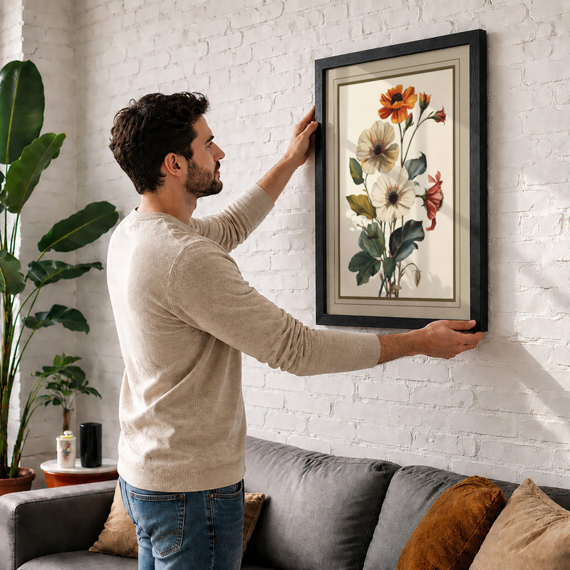 Study in Bloom Botanical - Framed Print, Walnut, A4 - 29.7 x 21.0 cm