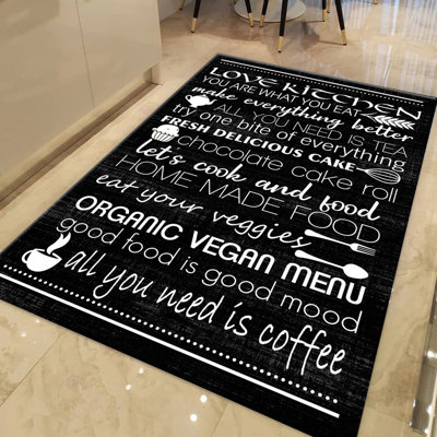 Tapis en jute tissé à la machine en noir / blanc