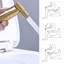 Bidet en métal brossé doré - Accessoire de toilette hygiénique avec réglages de jet réglables pour une utilisation pratique Hygiène métallique, rouille et corrosion Durabilité à long terme