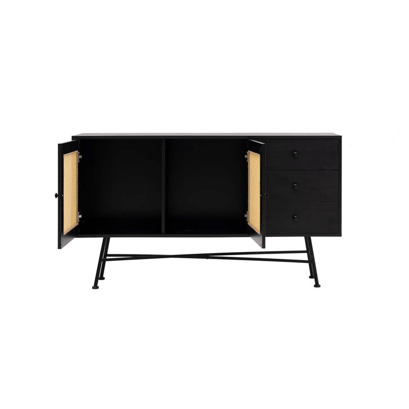 Howard 90cm Console Table, 160cm H x 90cm W x 40cm D, Black
