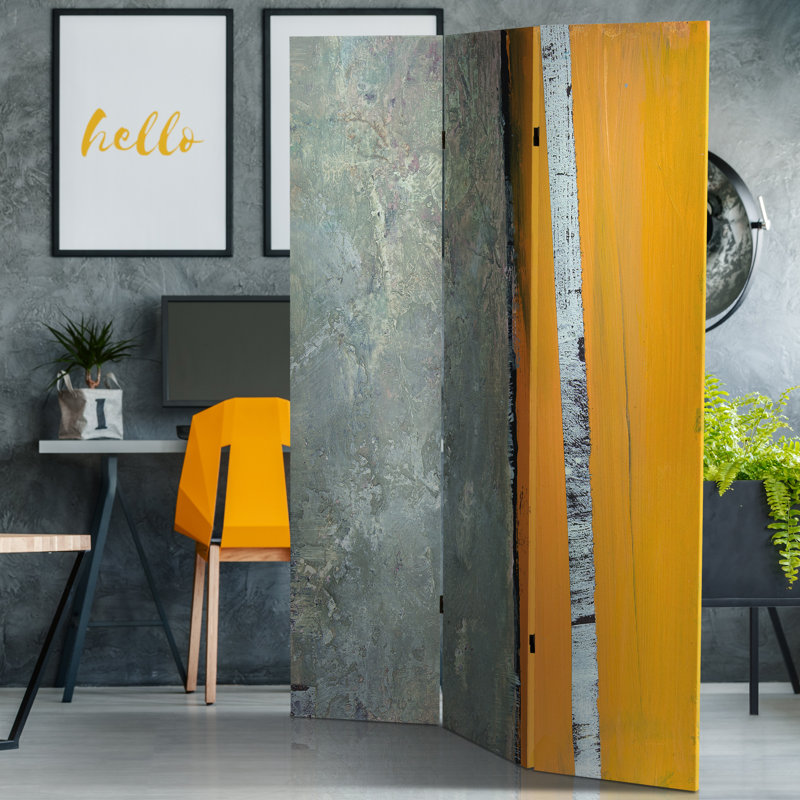 Undersea 3 Panel Room Divider, Orange