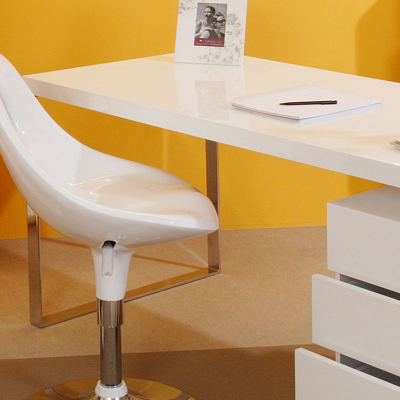 Asleigh Metal Base Writing Desk, 76cm H x 140cm W x 70cm D