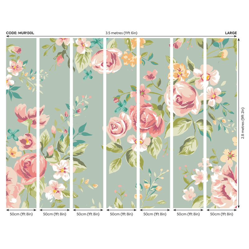 Mozingo Matte Wall Mural, 280 cm L x 350 cm W