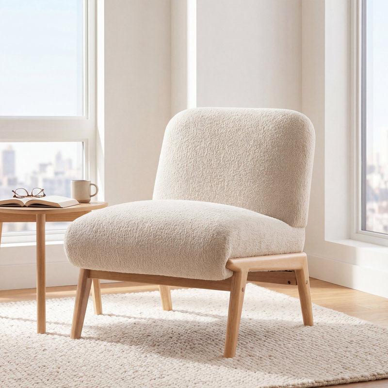 Upholstered Accent Chair, Beige