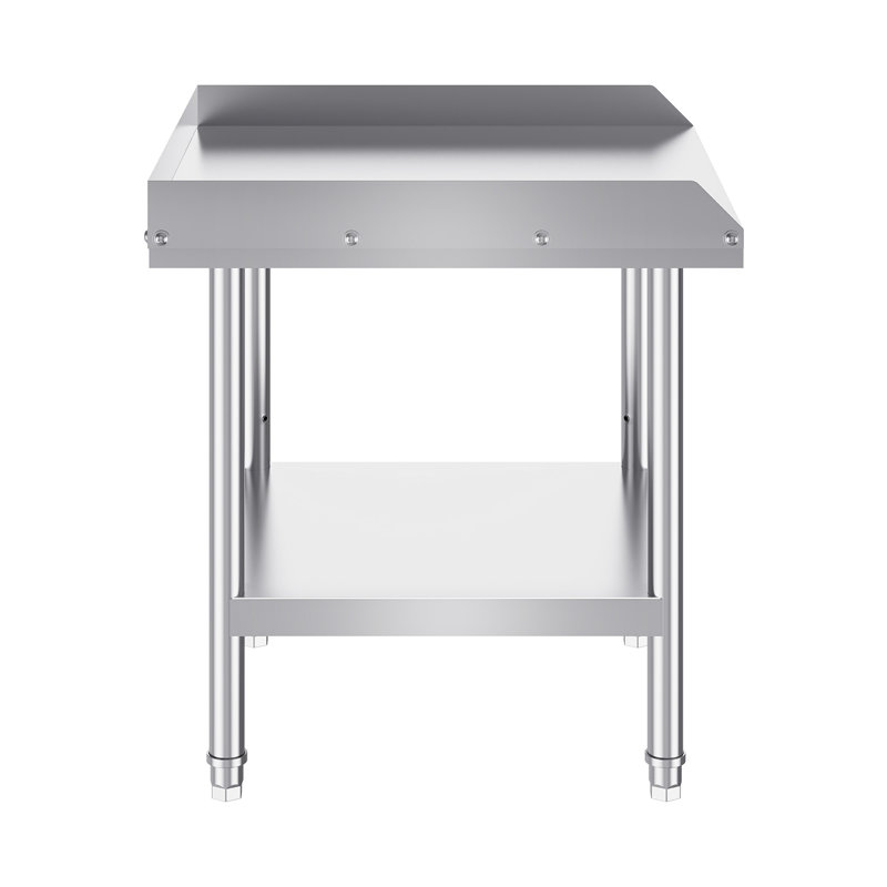 Table de travail 24 x 26 pouces en acier inoxydable de haute qualité avec dosseret à 3 côtés, hauteur réglable et tablettes pour la cuisine à domicile 24 x 24 x 26