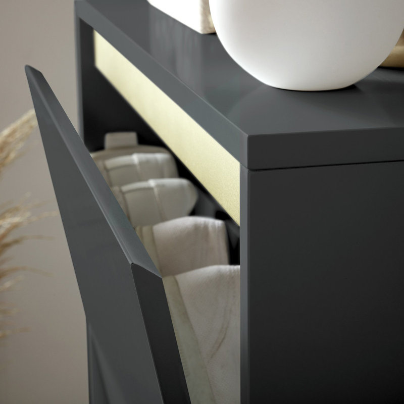 Bellandra Iliana Flip Down Shoe Storage, Gold/Black