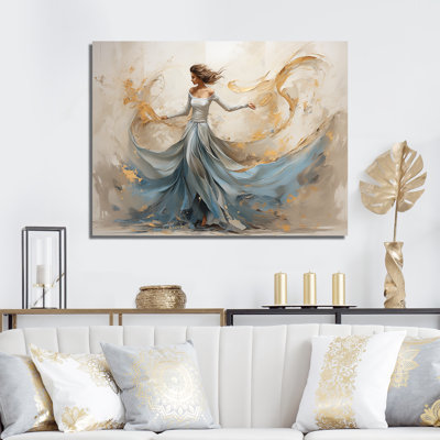 Minimalism White And Blue Dance I - Dance Framed Wall Art