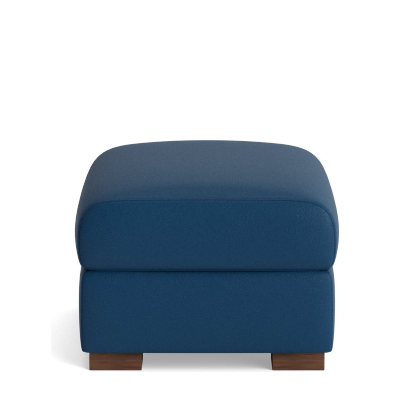 Catalina Ottoman, Leather - Deep Blue