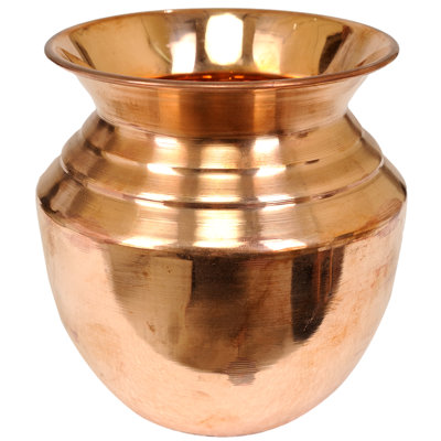 Handmade Copper Puja Kalash – Traditional Indian Pot, Simple Form, Durable Copper for Rituals, Ceremonies, Altar, Auspicious Home Décor
