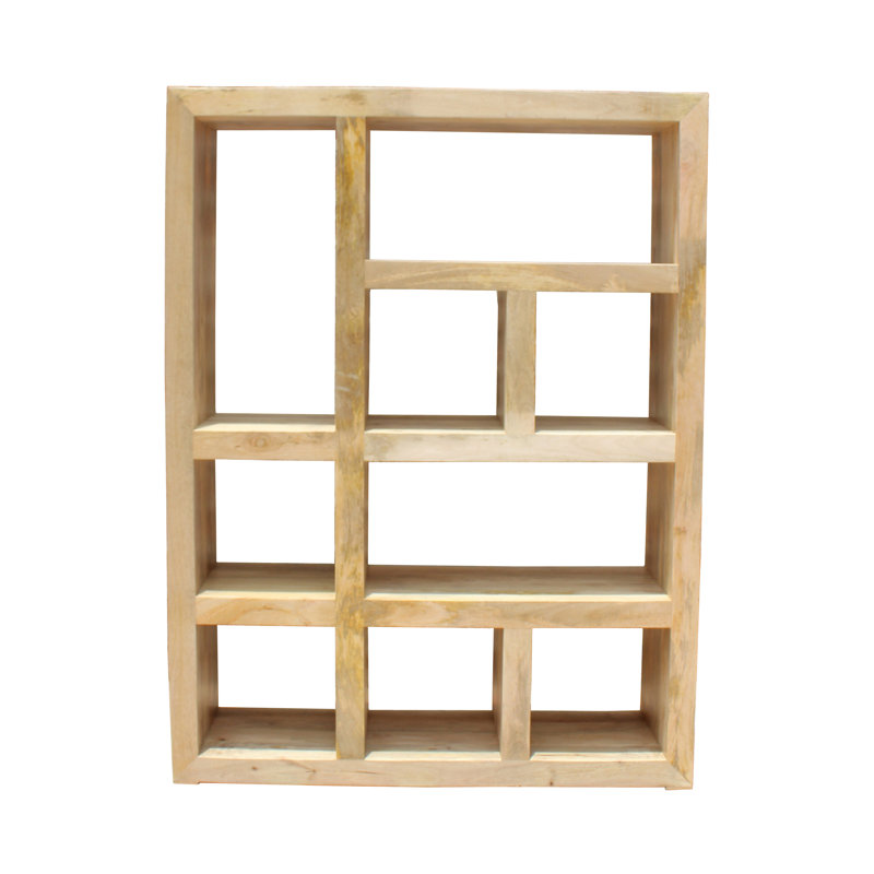 Granada 200cm H x 152cm W Solid Wood Standard Bookcase, Mango Natural