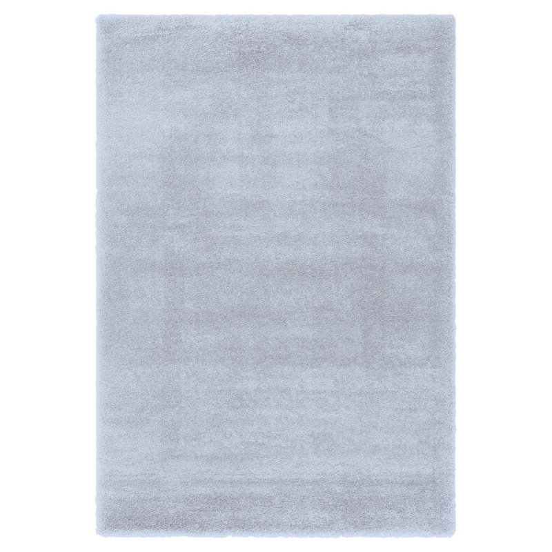Tapis blanc à poils longs Kiam, Rectangle 4 pi 8 po x 13 pi 2 po