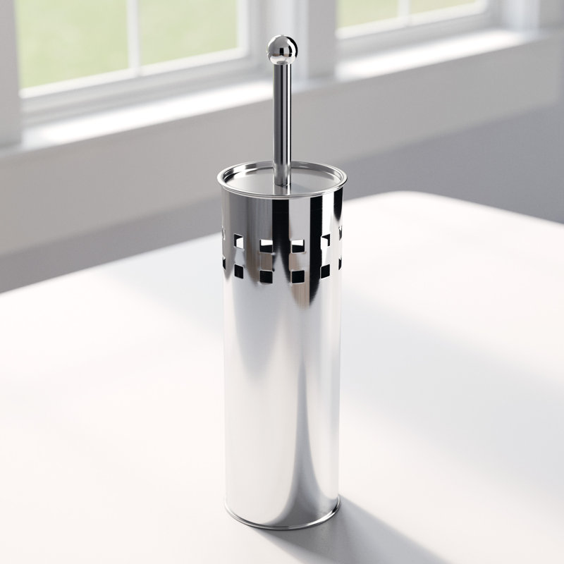 Free-Standing Toilet Brush & Holder, Stainless Steel