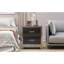 2 Drawers High Gloss Nightstand, Luxury Modern Bedside Table With Metal Legs And Ample Storage Silent Slides