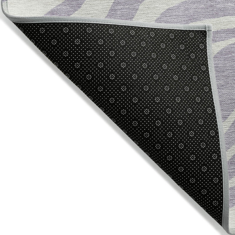 Tapis intérieur lavable à motif lavande et ivoire 3 pi x 5 pi