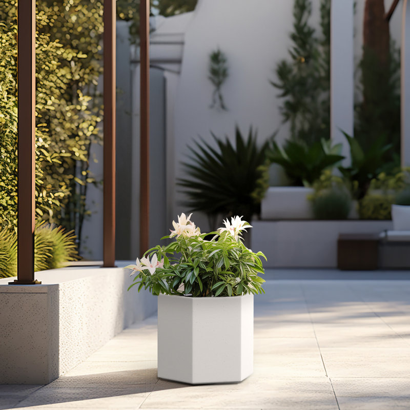 Evelita Handmade Planter Box, Crisp White