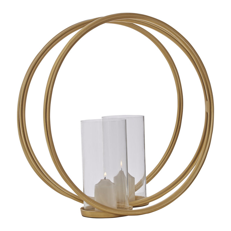 Aura Glass Tabletop Hurricane, 45cm H x 24cm W x 24cm D